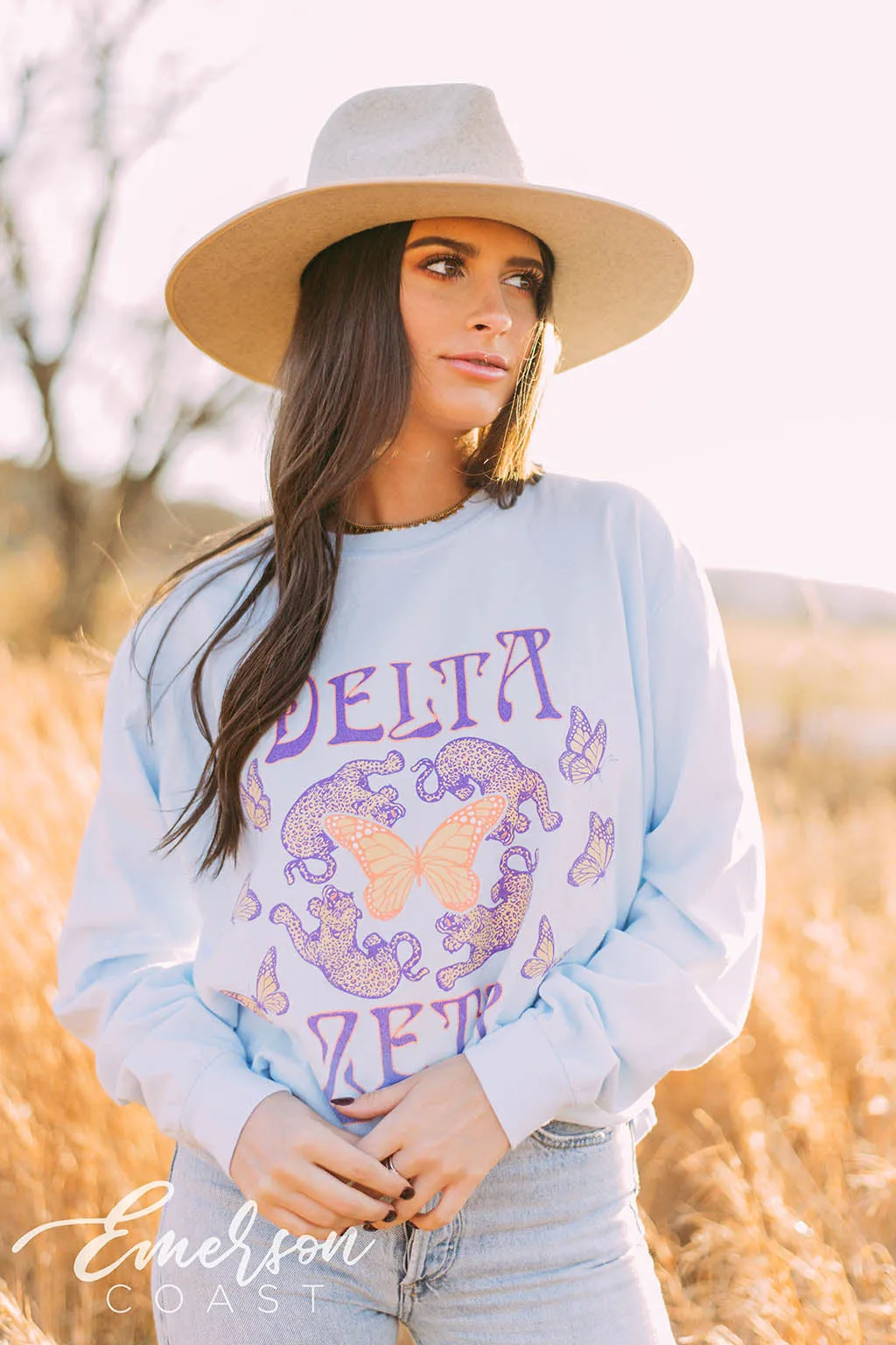 Delta Zeta Cheetah Graphic Long Sleeve