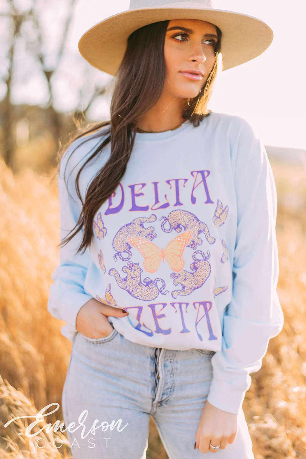 Delta Zeta Cheetah Graphic Long Sleeve