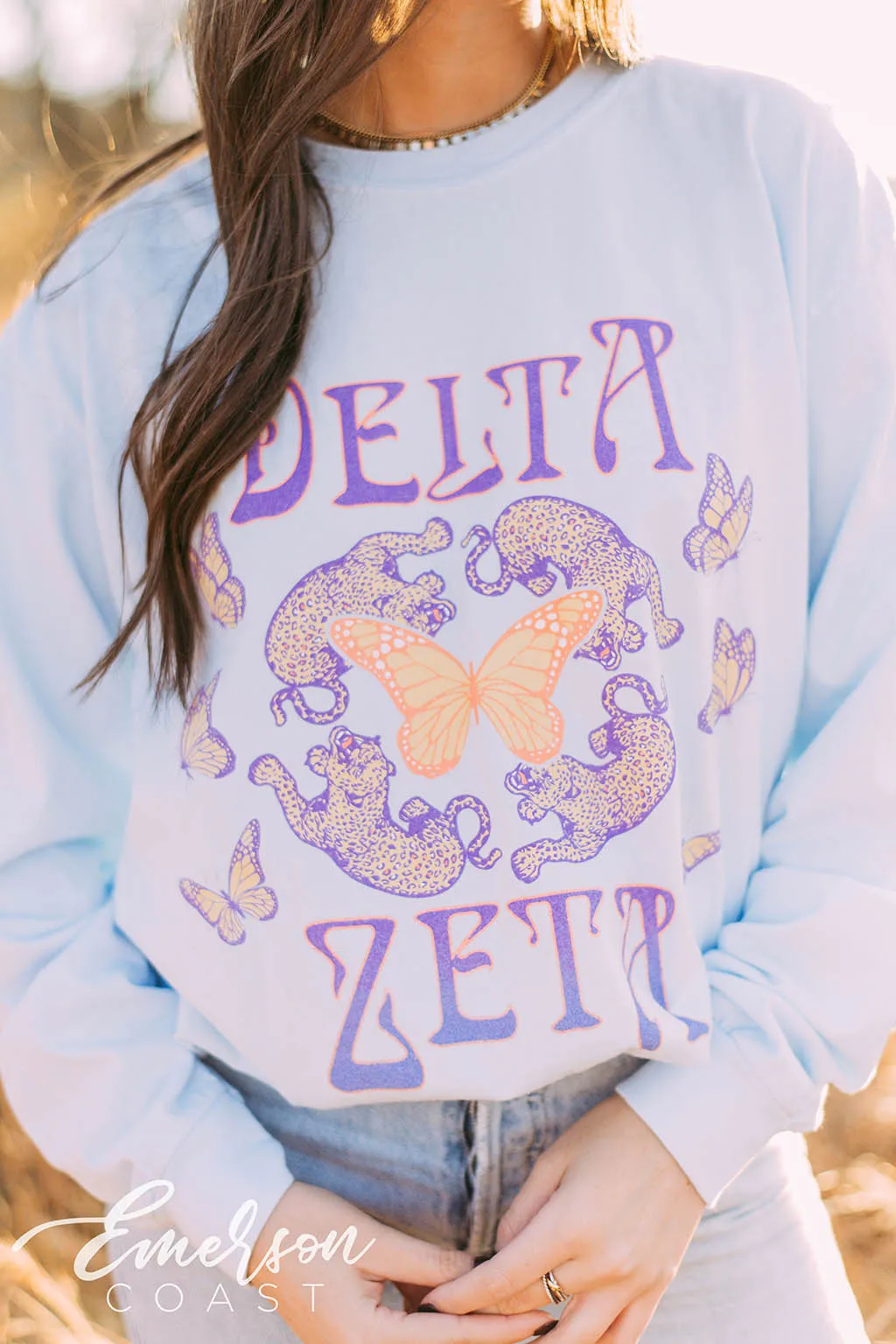 Delta Zeta Cheetah Graphic Long Sleeve