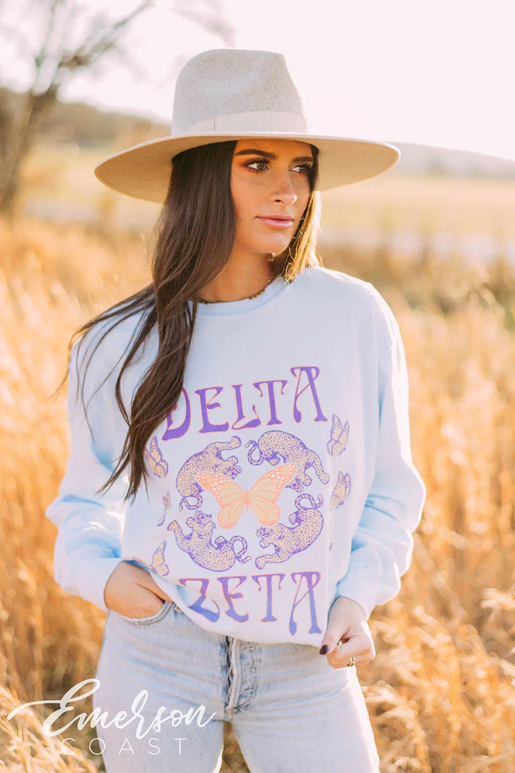 Delta Zeta Cheetah Graphic Long Sleeve