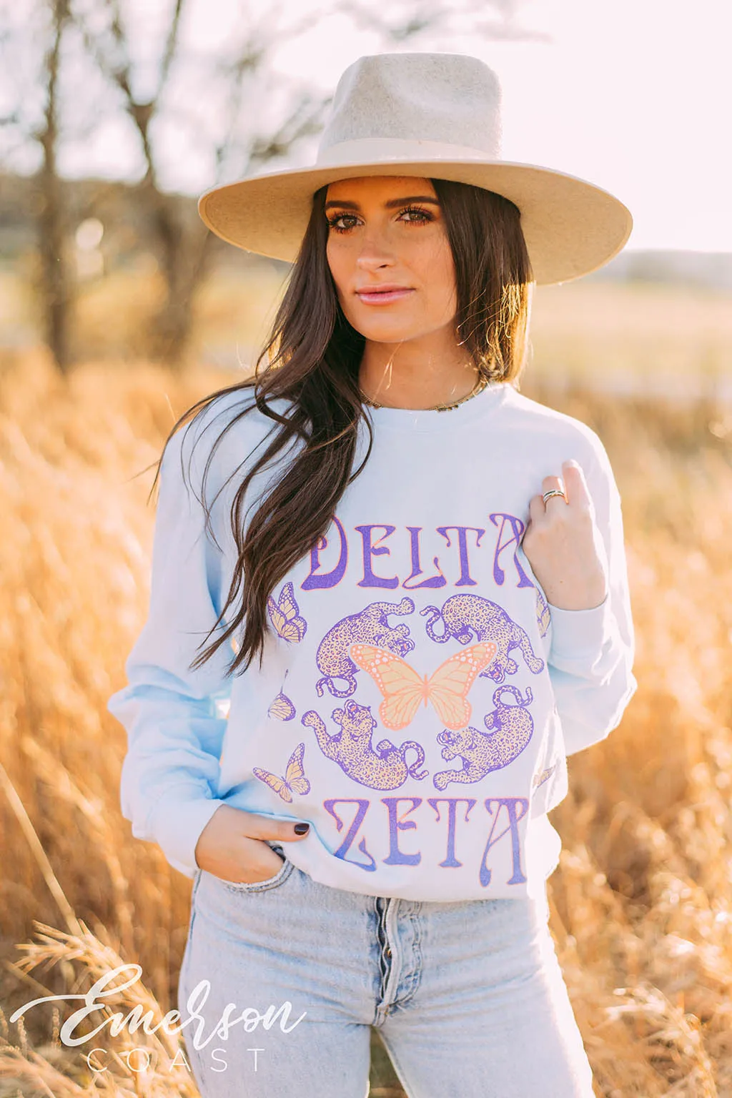 Delta Zeta Cheetah Graphic Long Sleeve