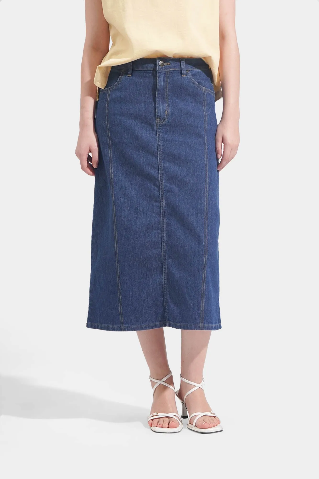 Denim Midi Skirt