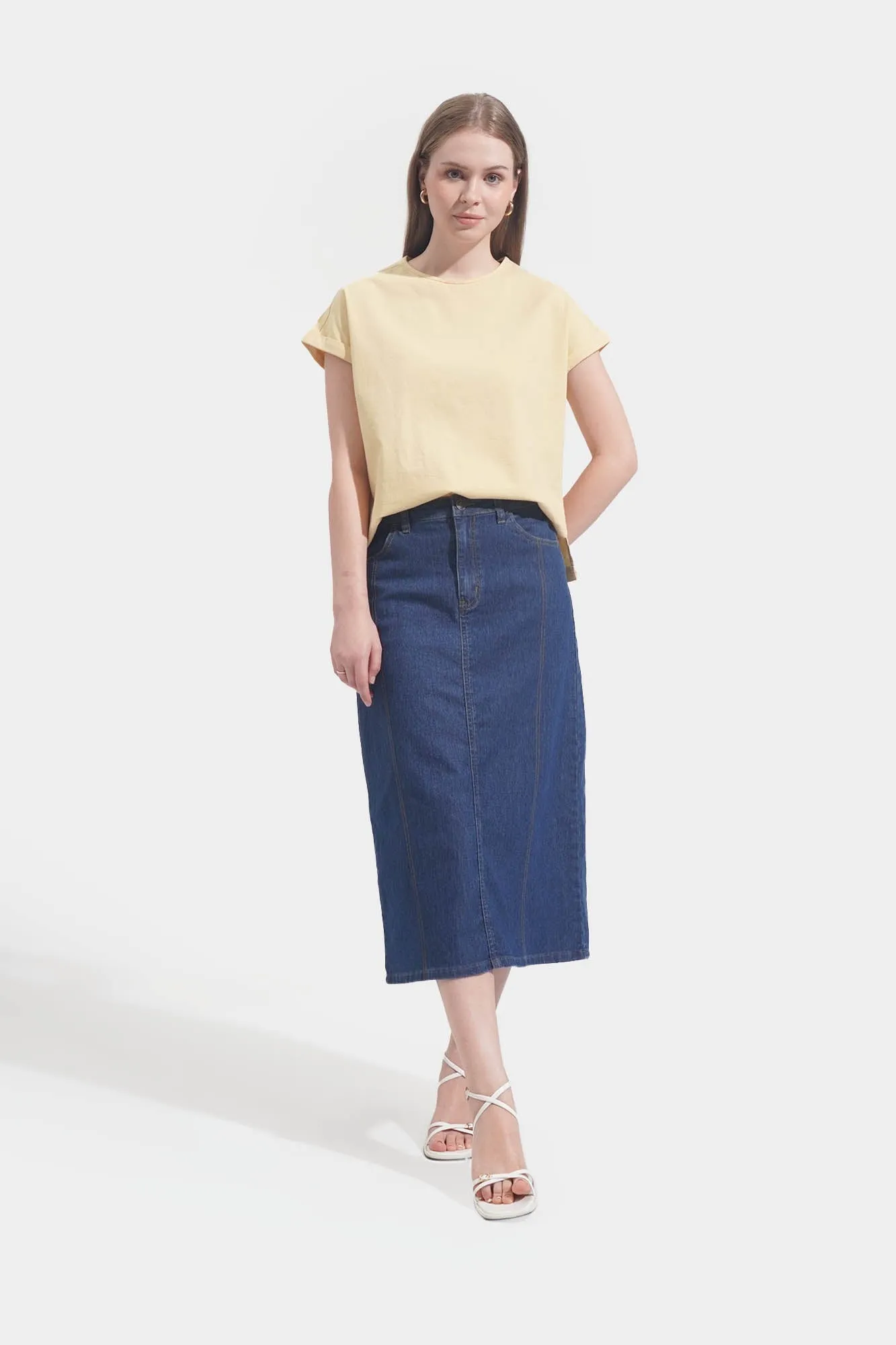 Denim Midi Skirt