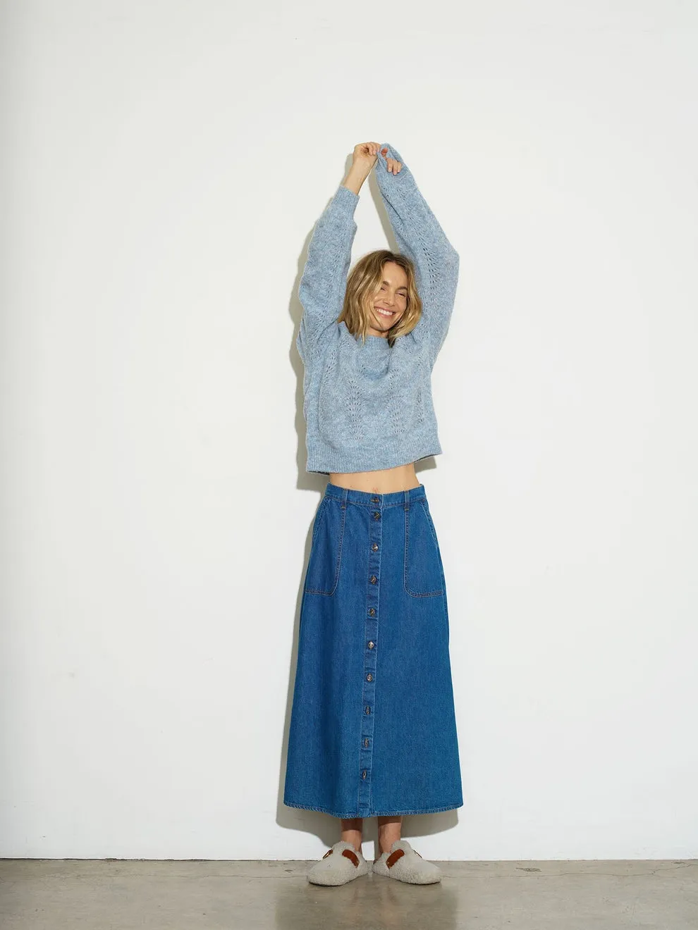 Derri Denim Skirt in Maritime
