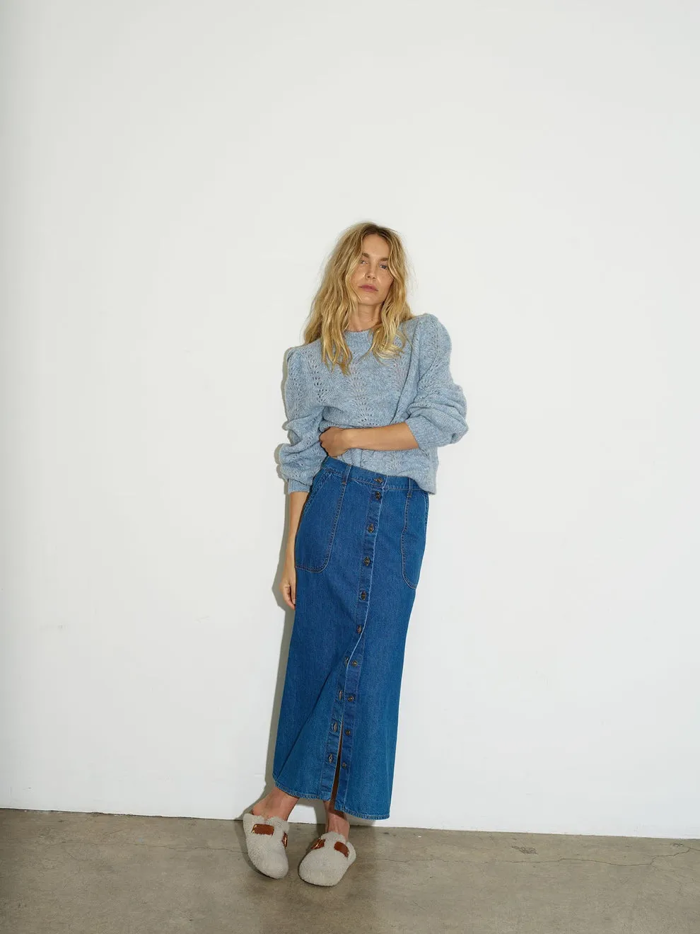 Derri Denim Skirt in Maritime