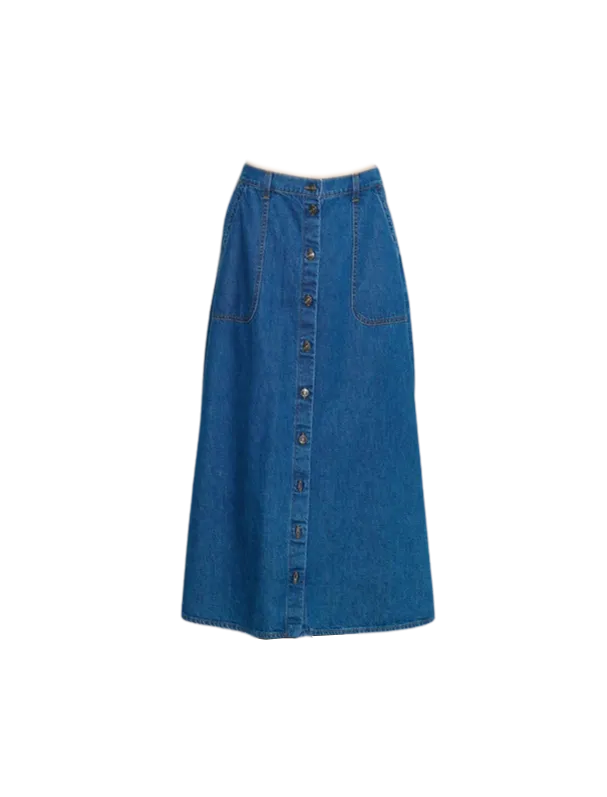 Derri Denim Skirt in Maritime