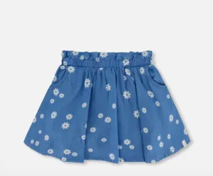 Deux Par Deux Floral Chambray Skort