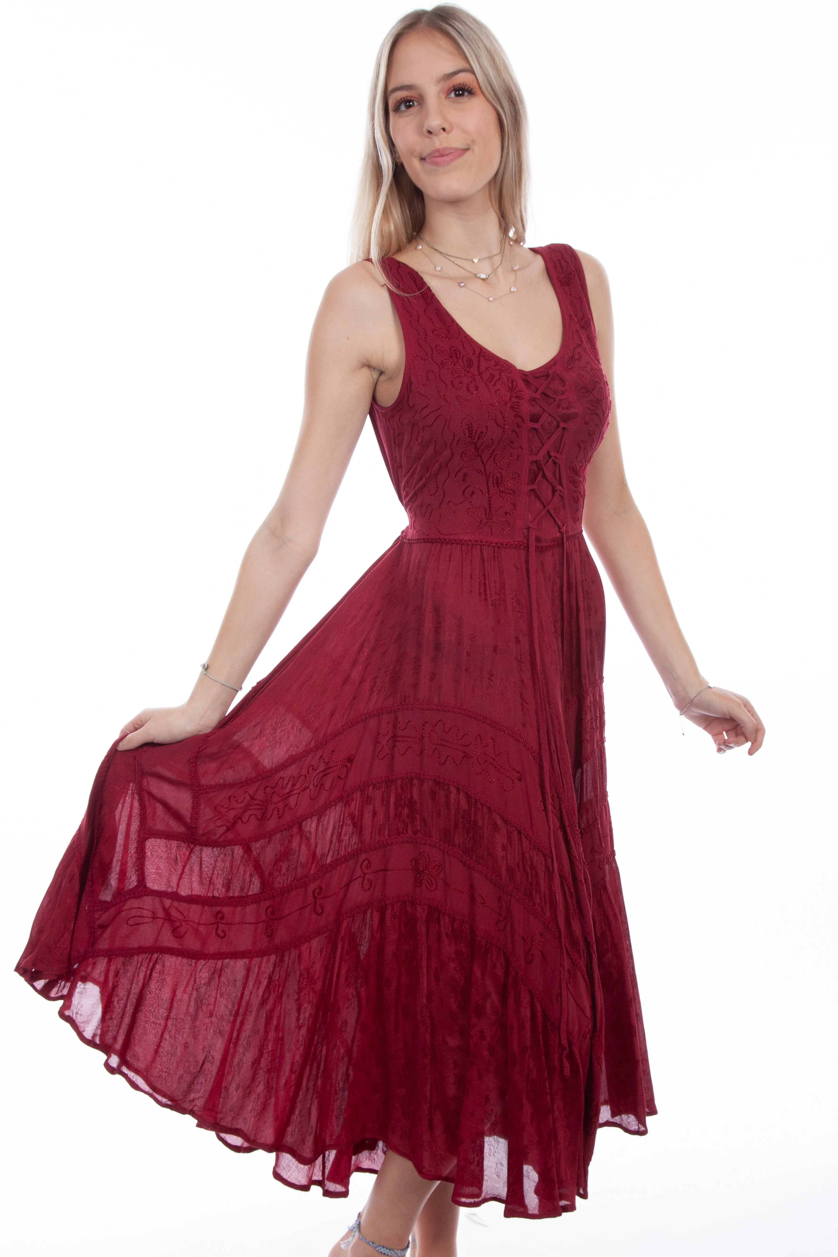 Dress, Sleeveless with Lace-Up Front (10 Color Options) - Style HC118