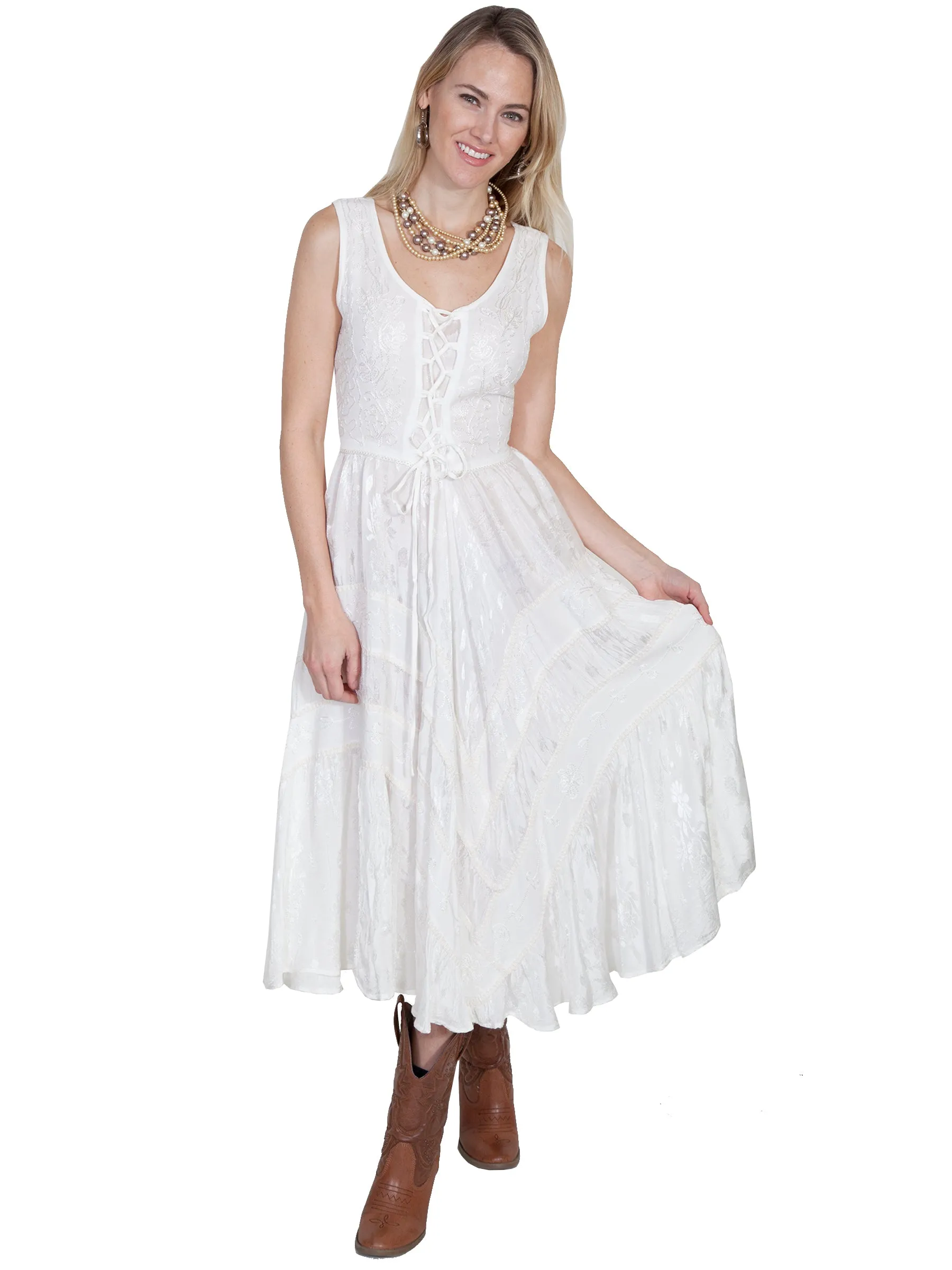 Dress, Sleeveless with Lace-Up Front (10 Color Options) - Style HC118