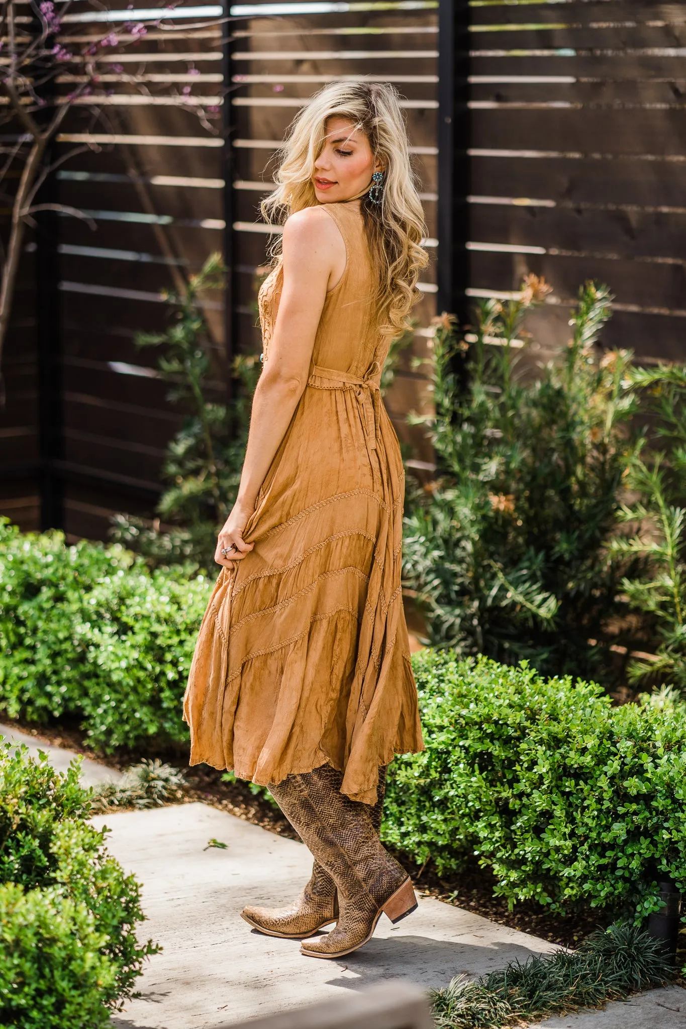 Dress, Sleeveless with Lace-Up Front (10 Color Options) - Style HC118