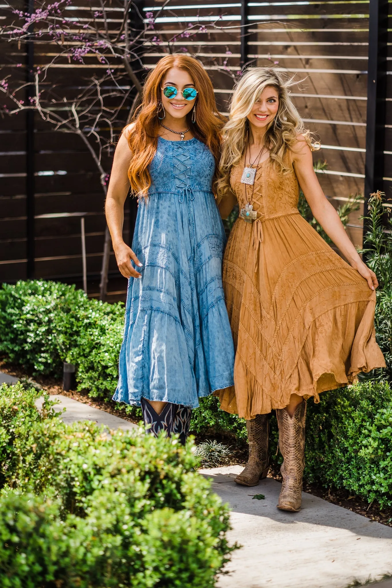 Dress, Sleeveless with Lace-Up Front (10 Color Options) - Style HC118