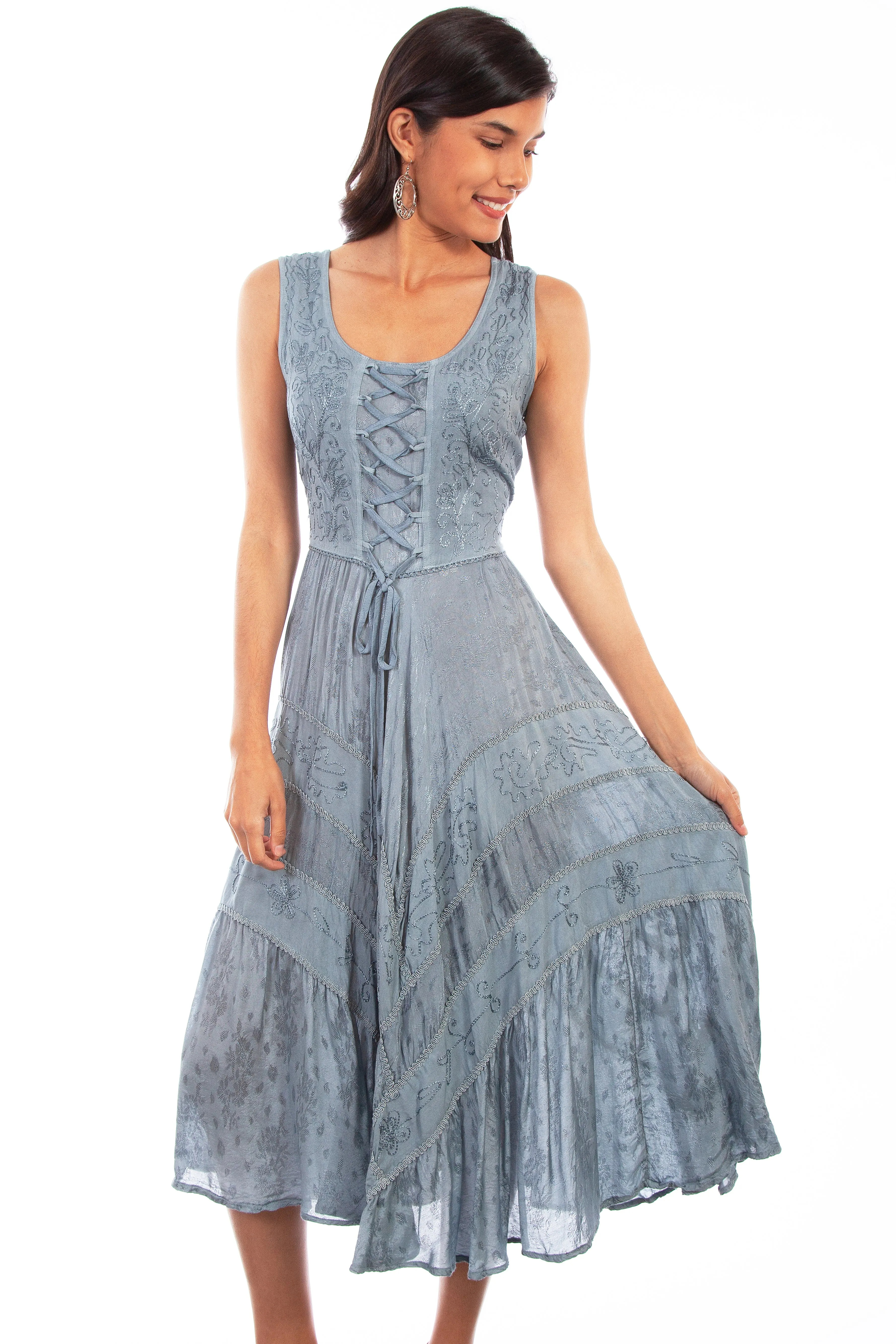 Dress, Sleeveless with Lace-Up Front (10 Color Options) - Style HC118