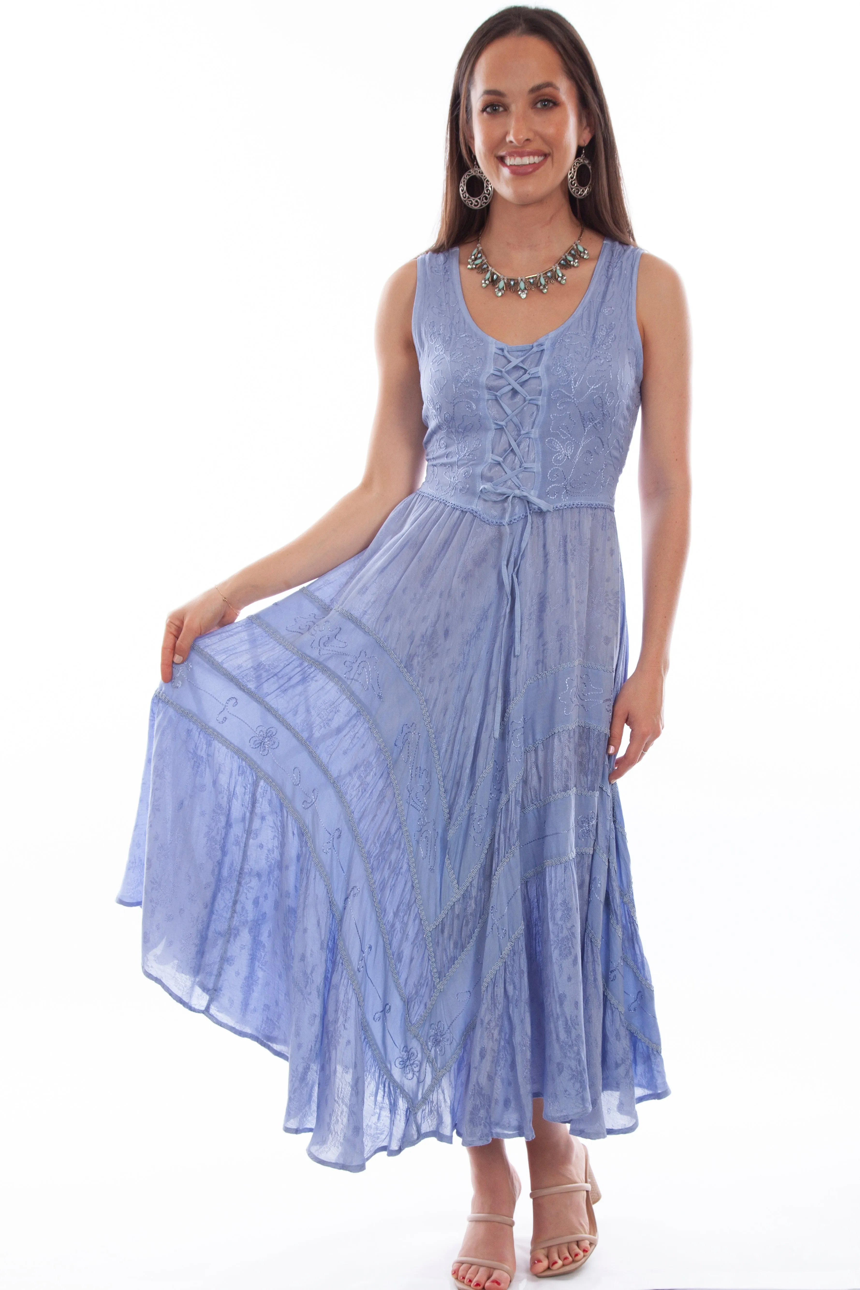 Dress, Sleeveless with Lace-Up Front (10 Color Options) - Style HC118