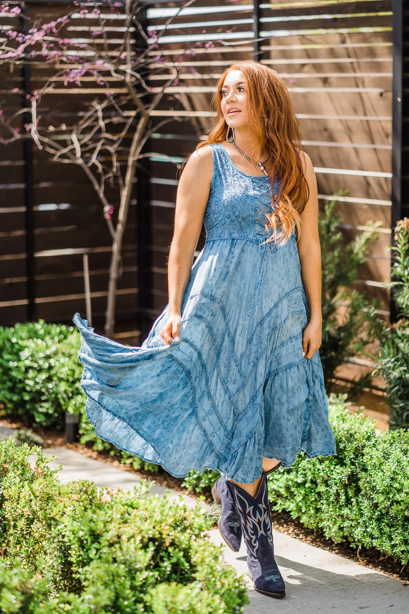 Dress, Sleeveless with Lace-Up Front (10 Color Options) - Style HC118