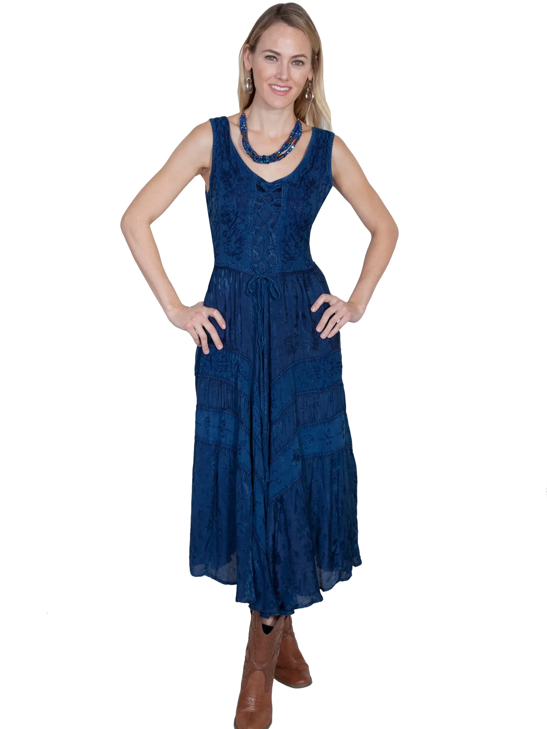 Dress, Sleeveless with Lace-Up Front (10 Color Options) - Style HC118