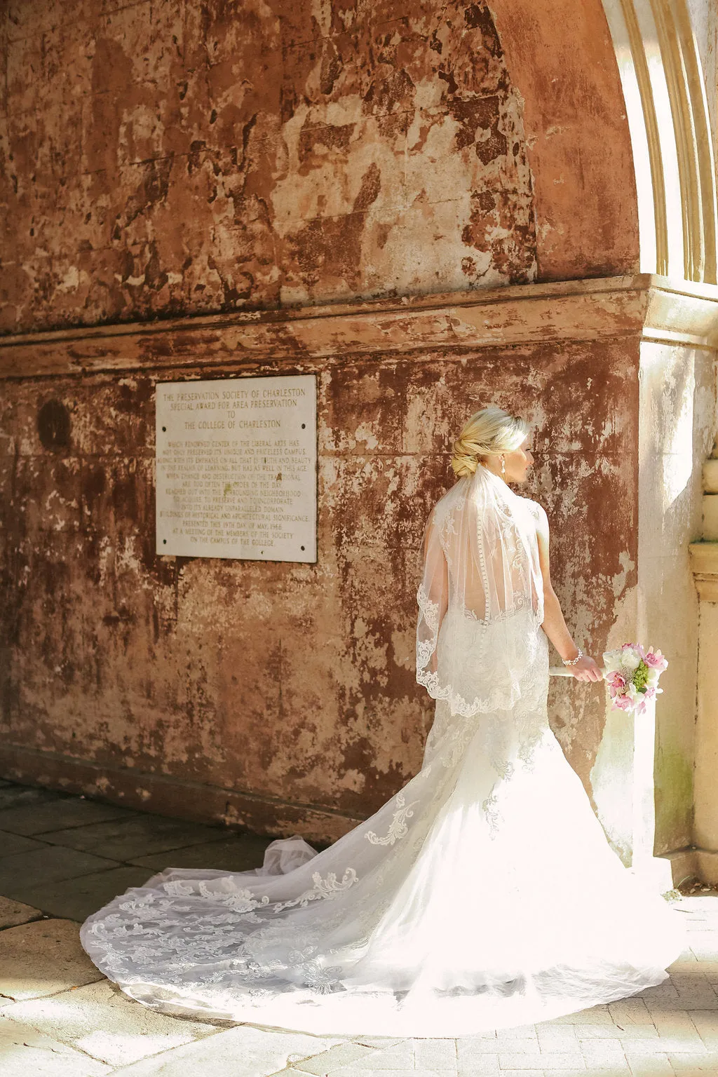 Elbow Length Lace Wedding Veil with Partial Trim, Short Bridal Veil