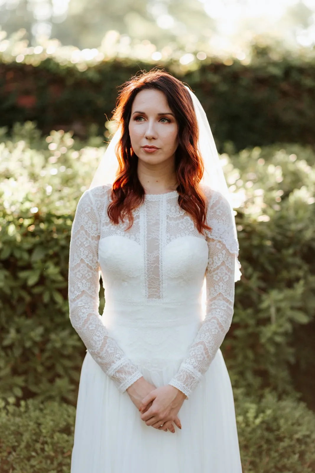 Elbow Length Wedding Veil with Lace Trim, Short Bridal Veil