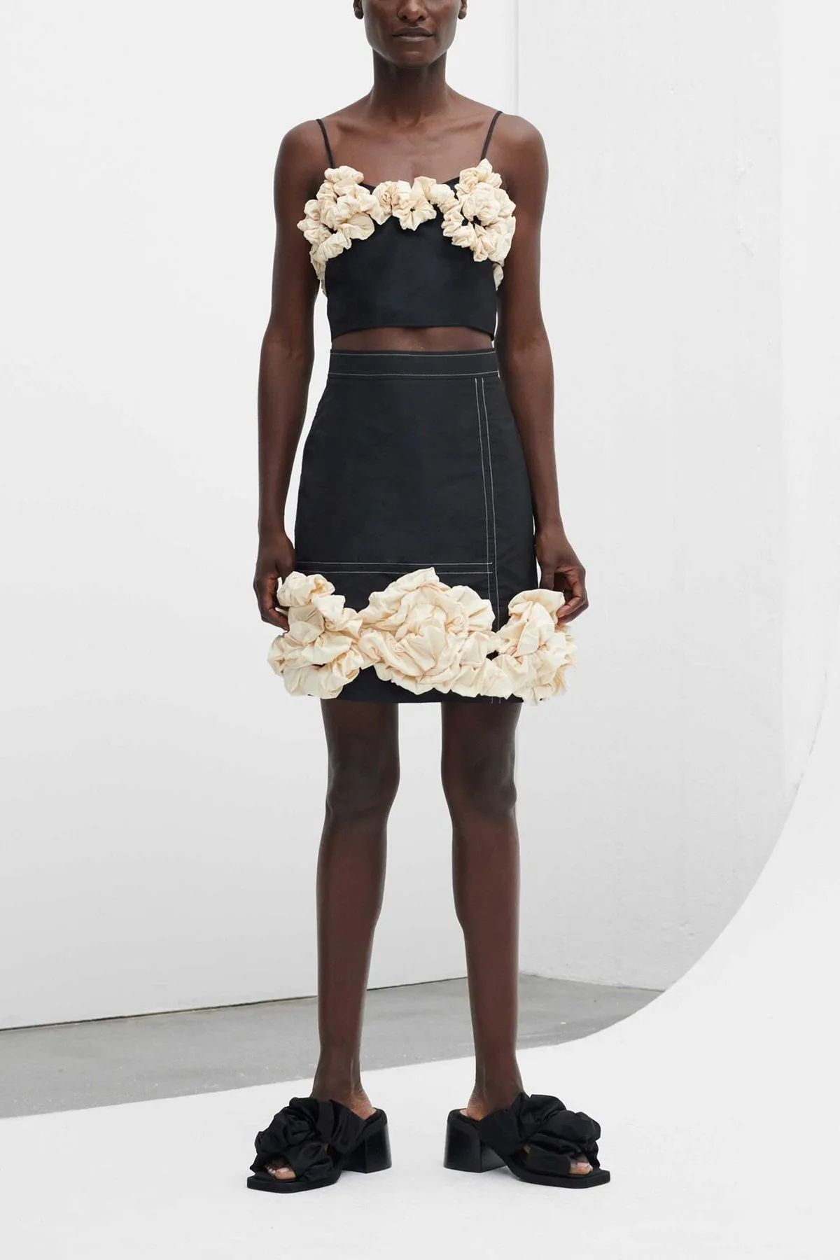 Embellished Mini Skirt in Black
