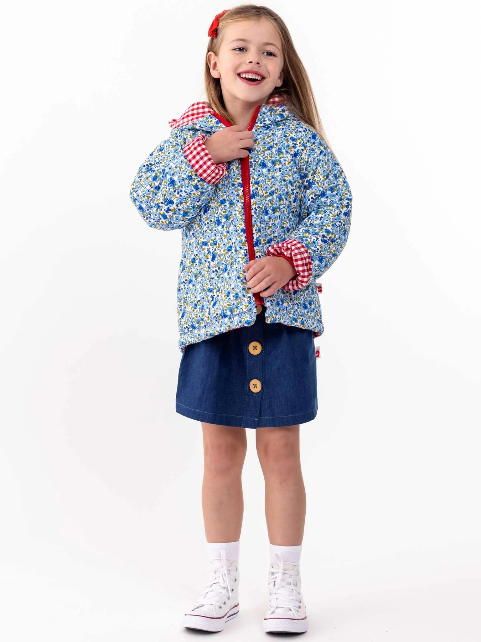 English Flowers Quilted Reversible Jacket