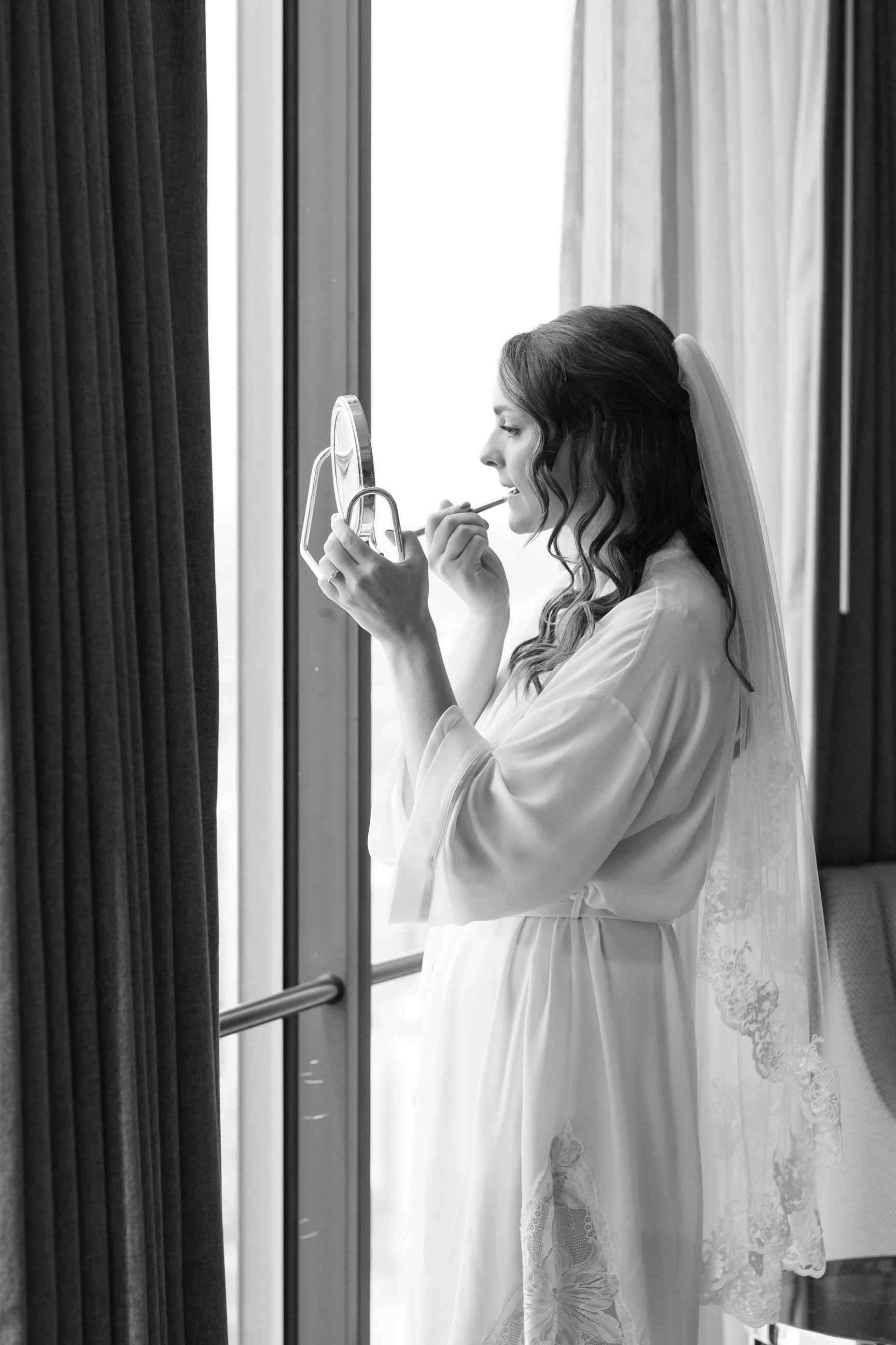 Fingertip Wedding Veil with Classic French Alencon Lace Trim