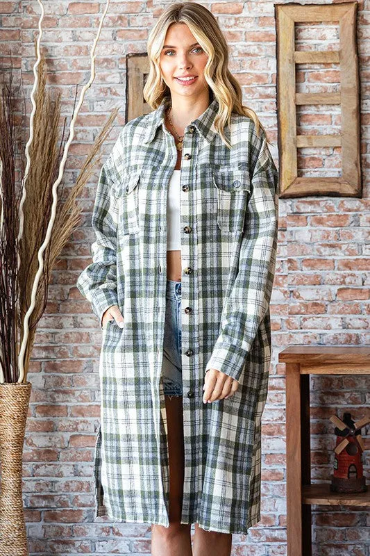 FIR102 - LONG PLAID SHACKET