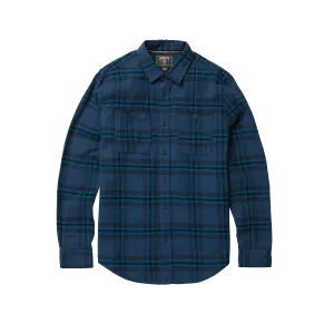 Fire Pit Long Sleeve Flannel Shirt - Dark Navy