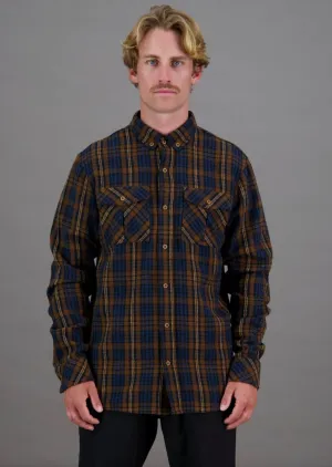 FLANAGAN FLANNEL SHIRT BROWN/BLUE CHECK