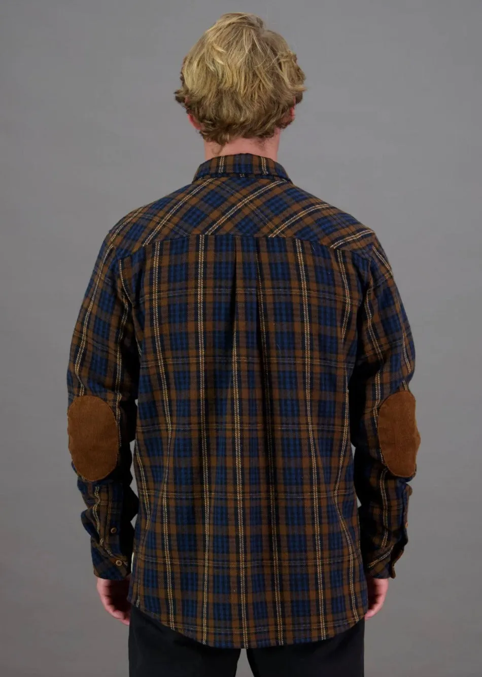 FLANAGAN FLANNEL SHIRT BROWN/BLUE CHECK