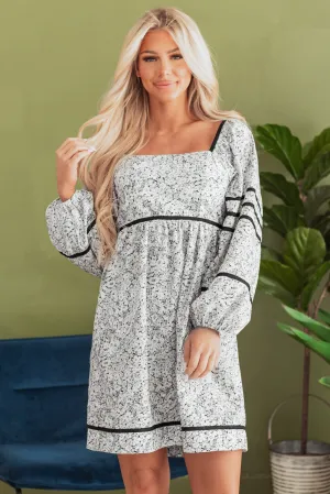 Floral Print Open Back Mini Dress