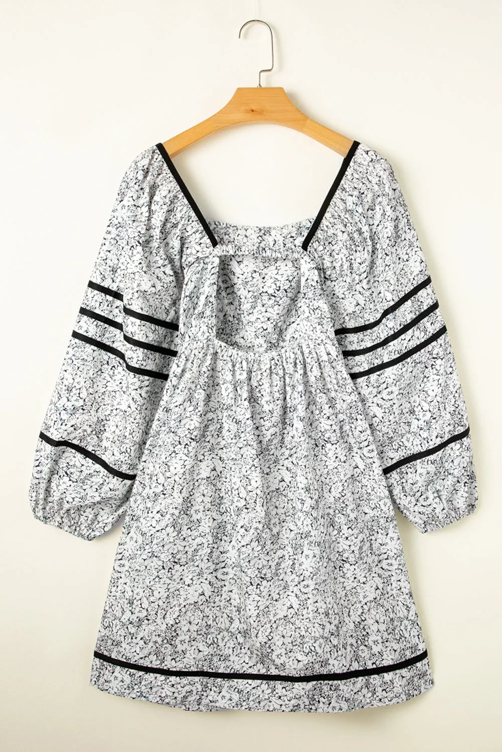 Floral Print Open Back Mini Dress