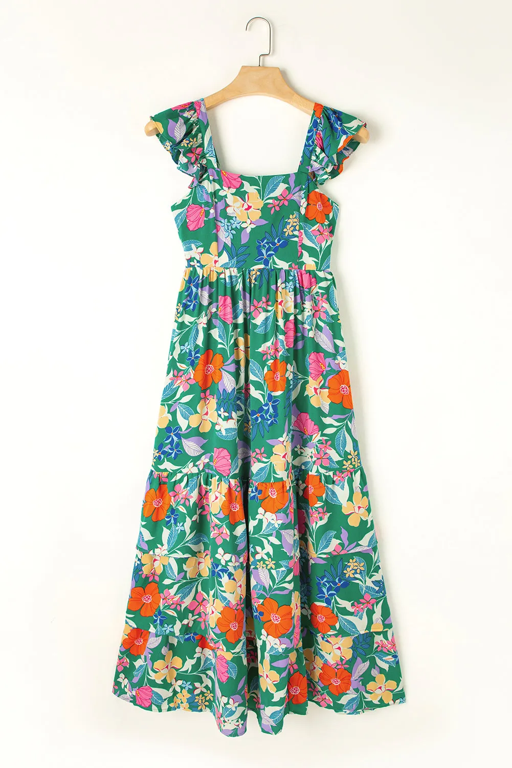 Floral Print Sleeveless Maxi Dresses