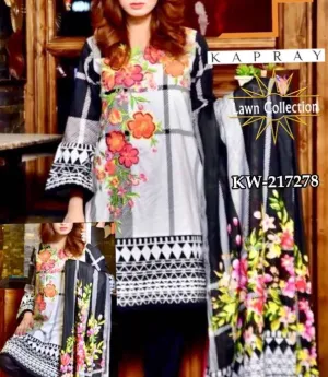Floral Printed Pakistani Lawn Dress Kapray Collection - L1147
