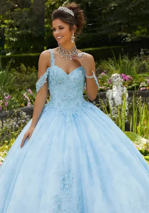 Floral Printed Tulle Ballgown