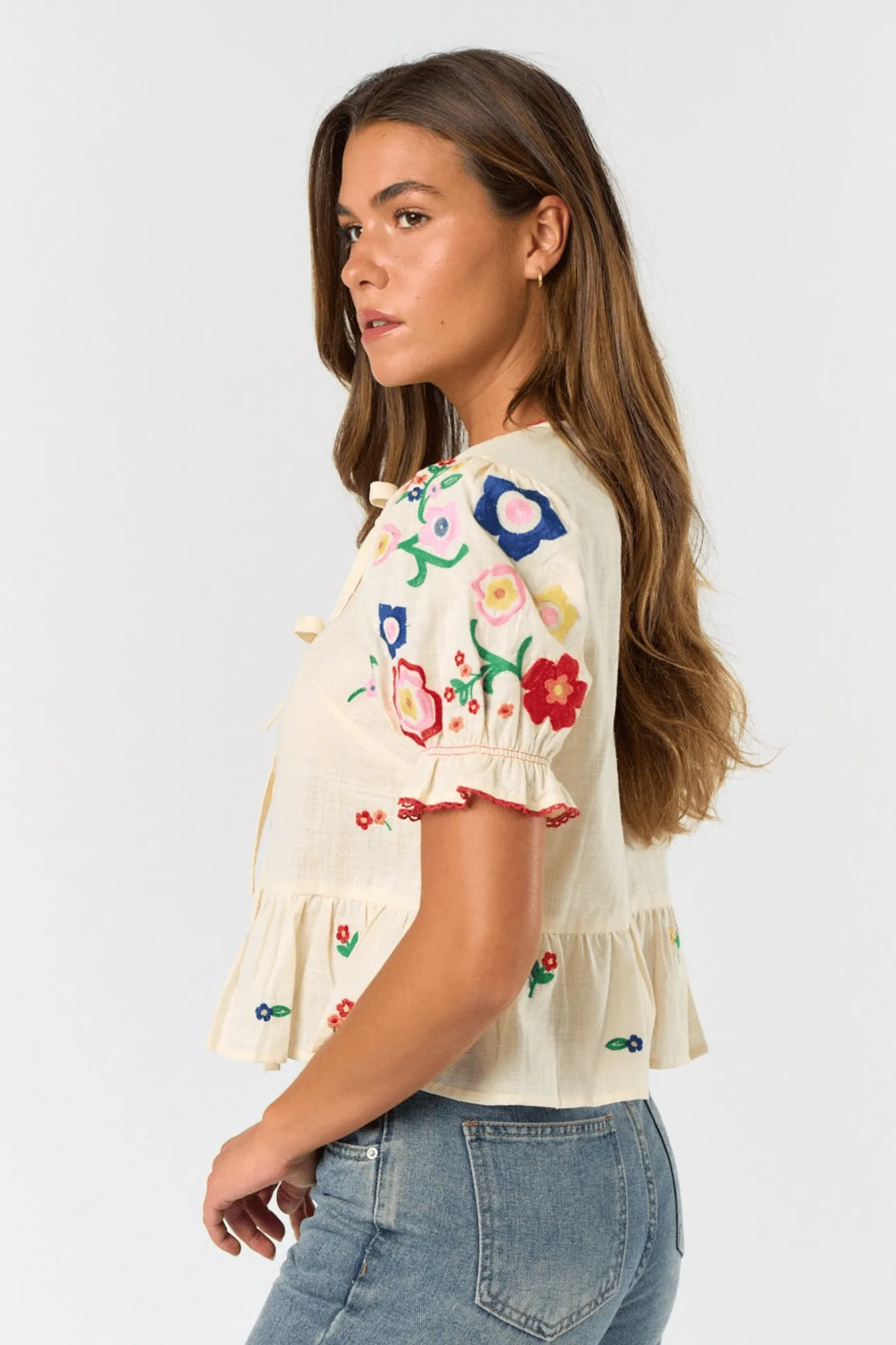 Front tie Sabrina top