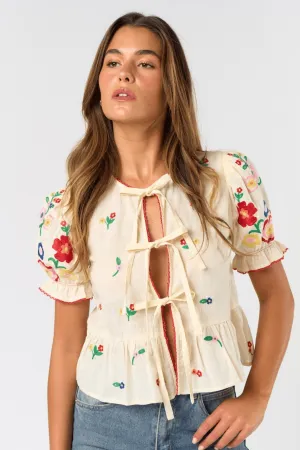 Front tie Sabrina top