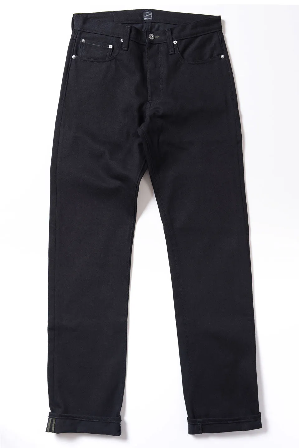 GD111 SLIM STRAIGHT | Raw 14 Oz Denim - Total Black