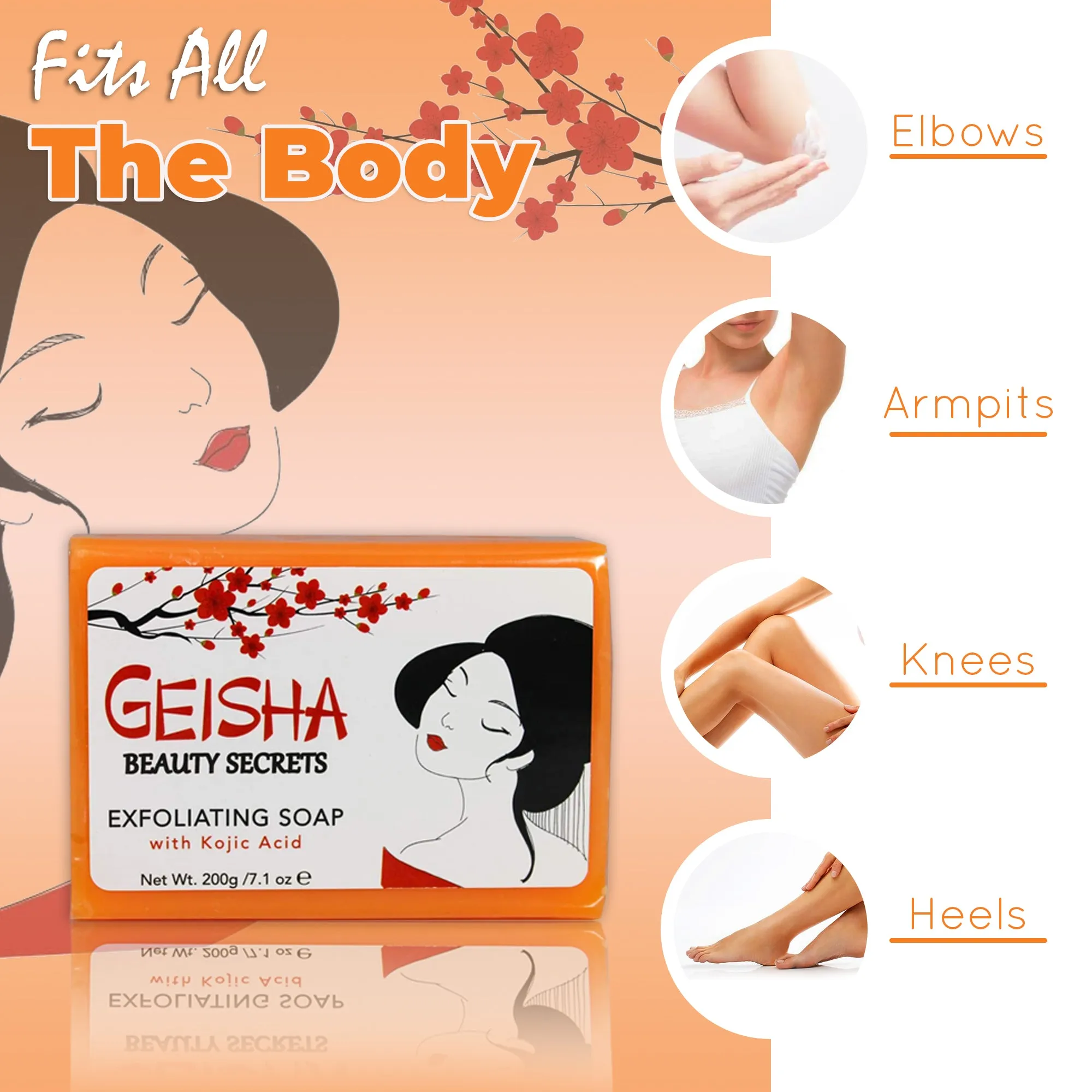 Geisha Beauty Secrets Exfoliating Soap with Kojic Acid - 200g / 7.1 oz