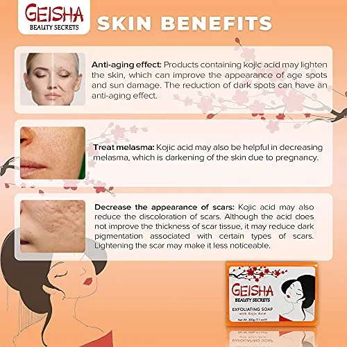 Geisha Beauty Secrets Exfoliating Soap with Kojic Acid - 200g / 7.1 oz