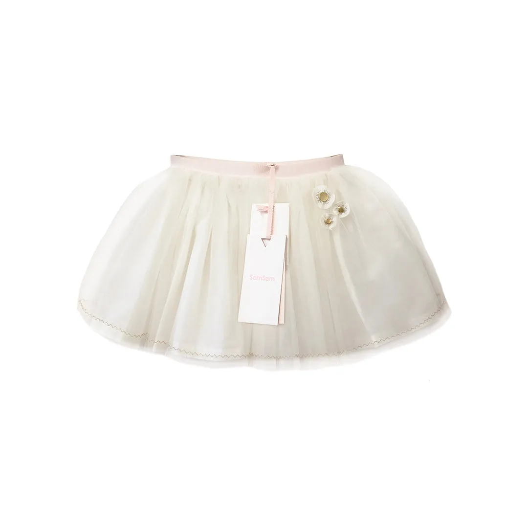 Girls Aliyah Embroidered Tutu - Egret