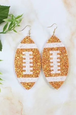 Glitter Football Earrings