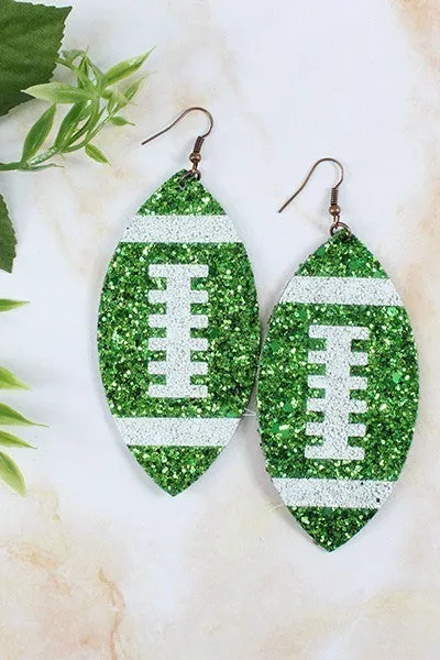 Glitter Football Earrings