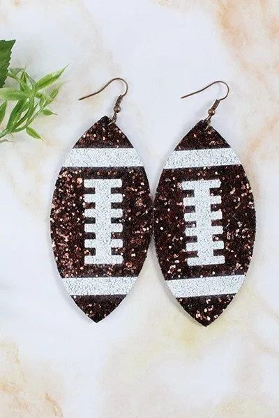 Glitter Football Earrings