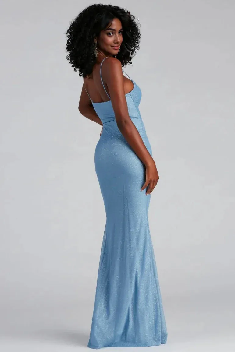 Glitter Mesh Formal Dress