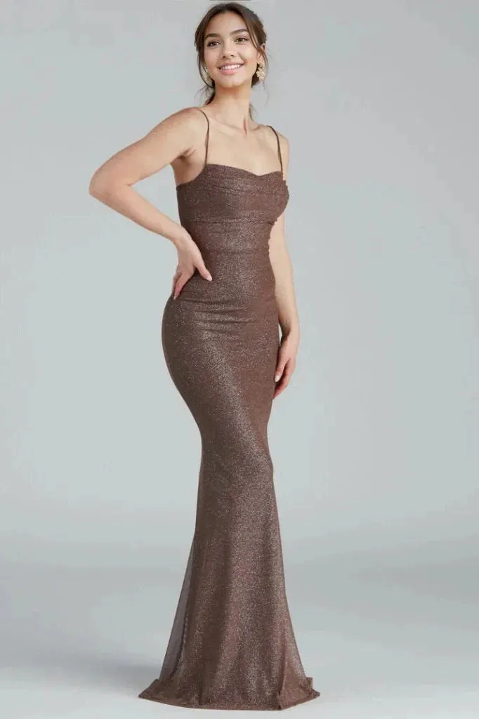 Glitter Mesh Formal Dress