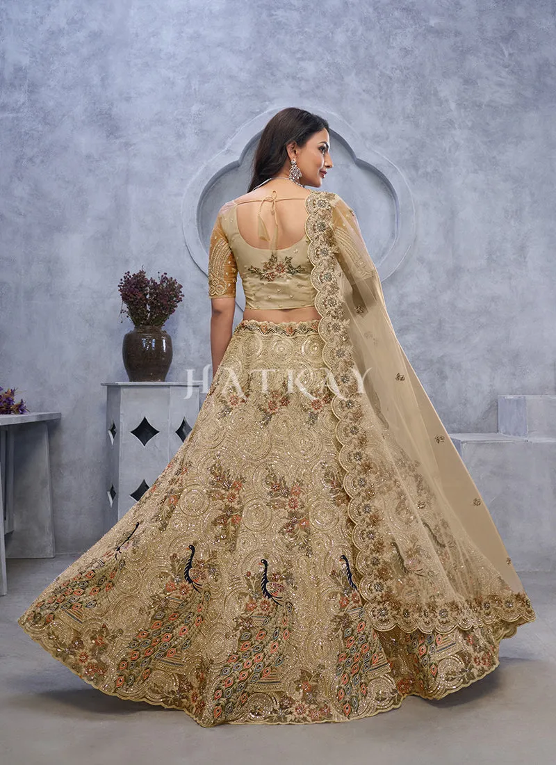Golden Brown Bridal Lehenga Choli