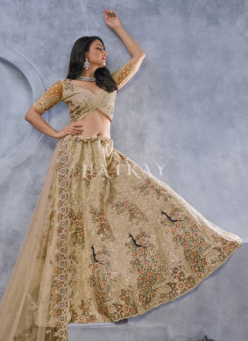Golden Brown Bridal Lehenga Choli