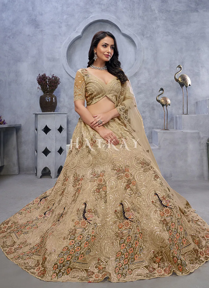 Golden Brown Bridal Lehenga Choli