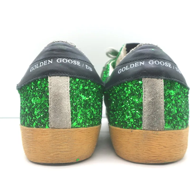 Golden Goose Superstar Glitter Sneakers Green Size 36