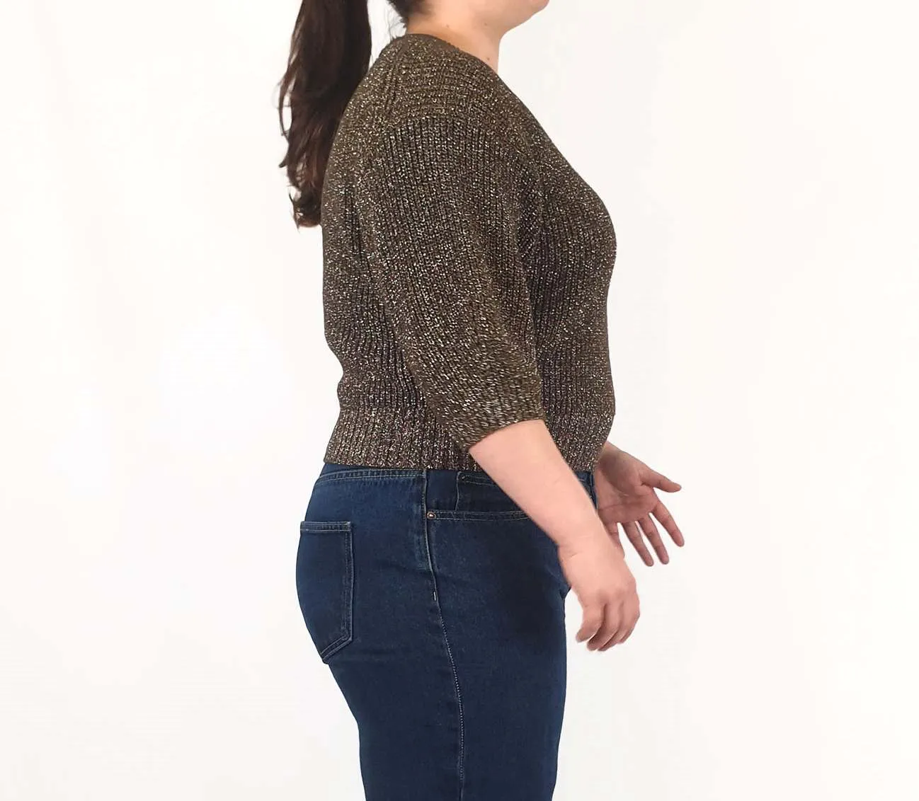 Gorman gold metallic knit jumper size 16