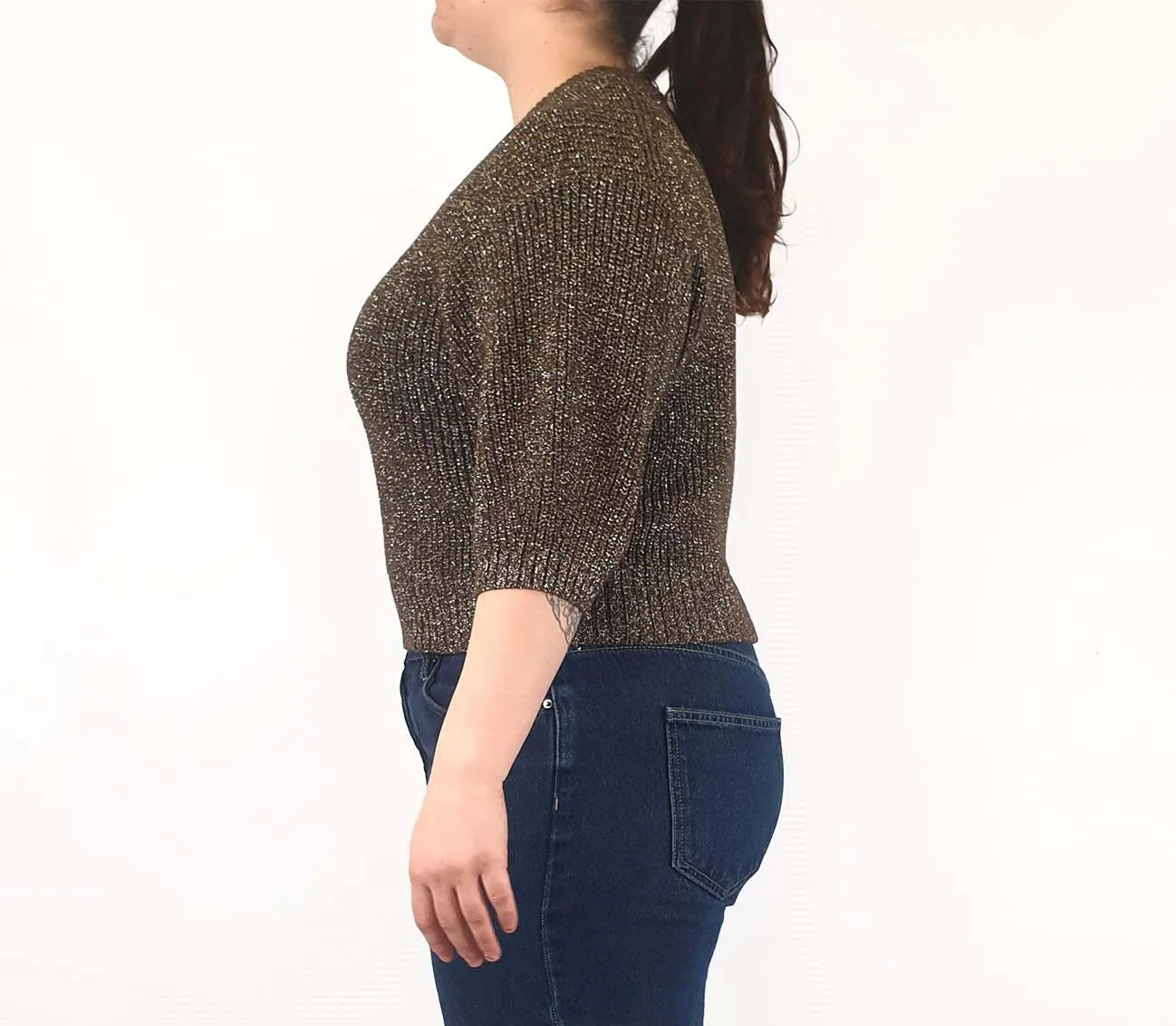 Gorman gold metallic knit jumper size 16